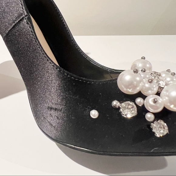 NINE WEST Black Pearl and Rhinestone Heels - Picture 8 of 8
